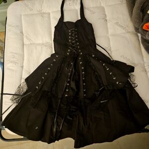 Gothic Tiered Halter Dress